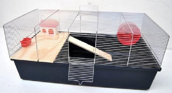 Hamster kooi -chroom/donker blauw