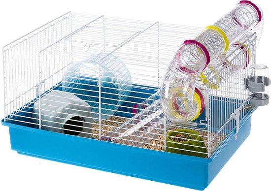 Ferplast Kooi Hamsterkooi Paula - Blauw - 46 x 29,5 x 24,5 cm