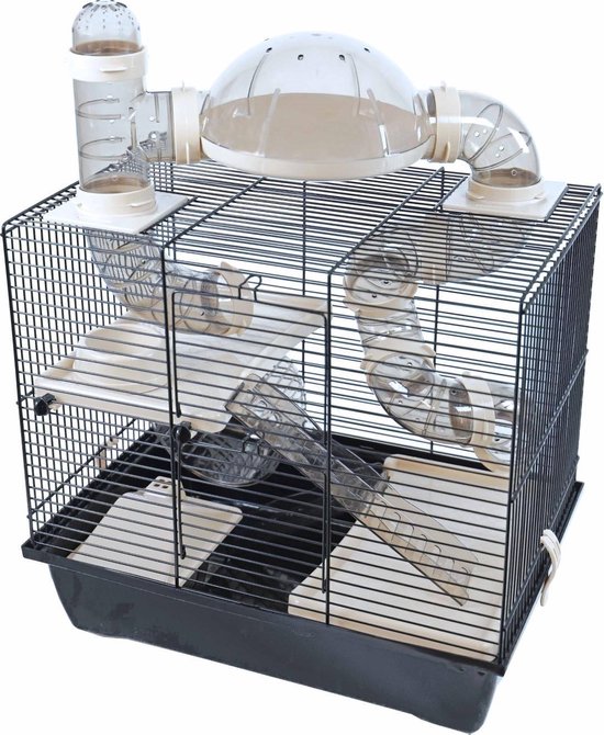 Interzoo hamsterkooi Rocky plus zwart/zwart