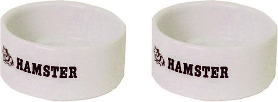 Eetbak voor hamsters 6cm wit per 2 stuks