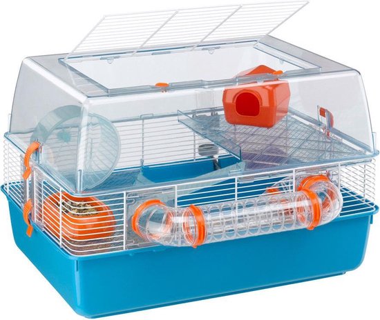 Ferplast Duna Fun Hamsterkooi - Blauw/Oranje - 55 x 47 x 37,5 cm