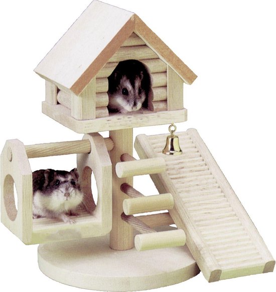 Knaagdierhuisje Boomhut - 21 x 22 x 16 cm - Beige - 21 x 22 x 16 cm